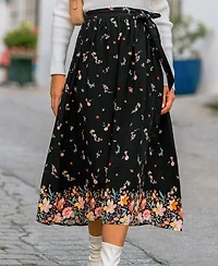 Cupshe Women's Shadow Blossom Floral Maxi Skirt