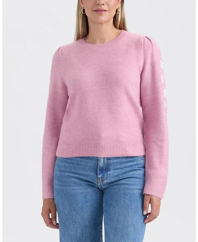 Ellen Tracy Women's Floral Embroidered Sweater