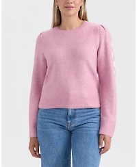Ellen Tracy Women's Floral Embroidered Sweater