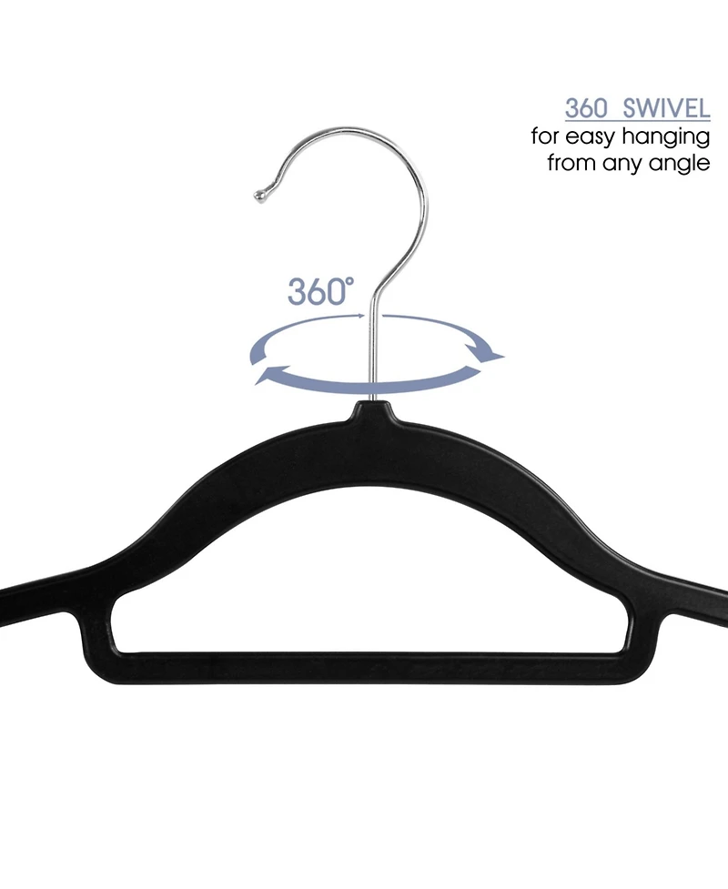 Elama Home 50 Piece Plastic Non Slip Hanger in Black and Gray