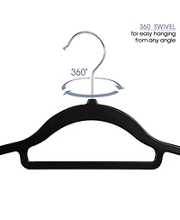 Elama Home 50 Piece Plastic Non Slip Hanger in Black and Gray