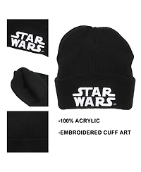 Star Wars Men's Starwars Embroidery Speckled Yarn Acrylic Knit Beanie Cuff Beanie
