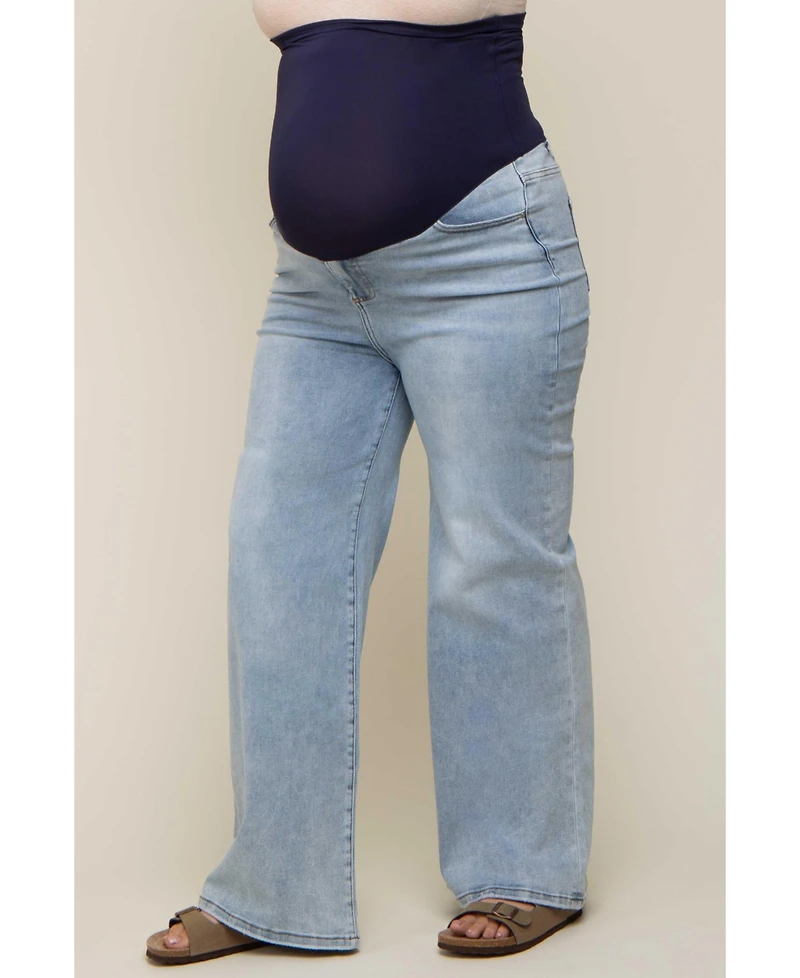 Pinkblush Plus Light Blue Wide Leg Jeans