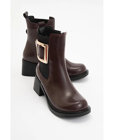 Prologue Shoes Moriah Buckle Block Heel Boot (Women)