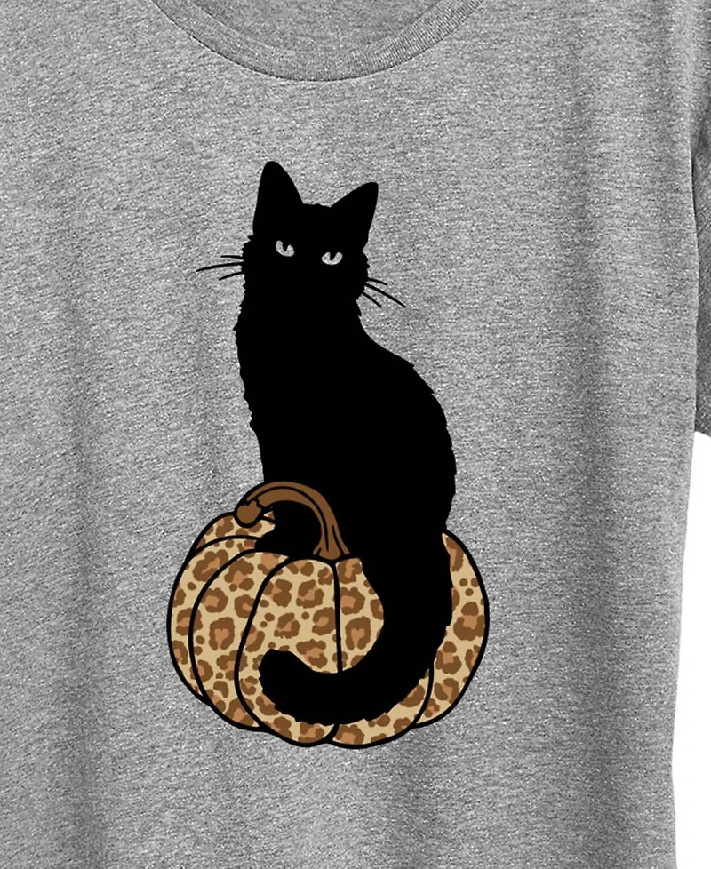 Halloween Black Cat Pumpkin Women's Short Sleeve Graphic T-shirts
