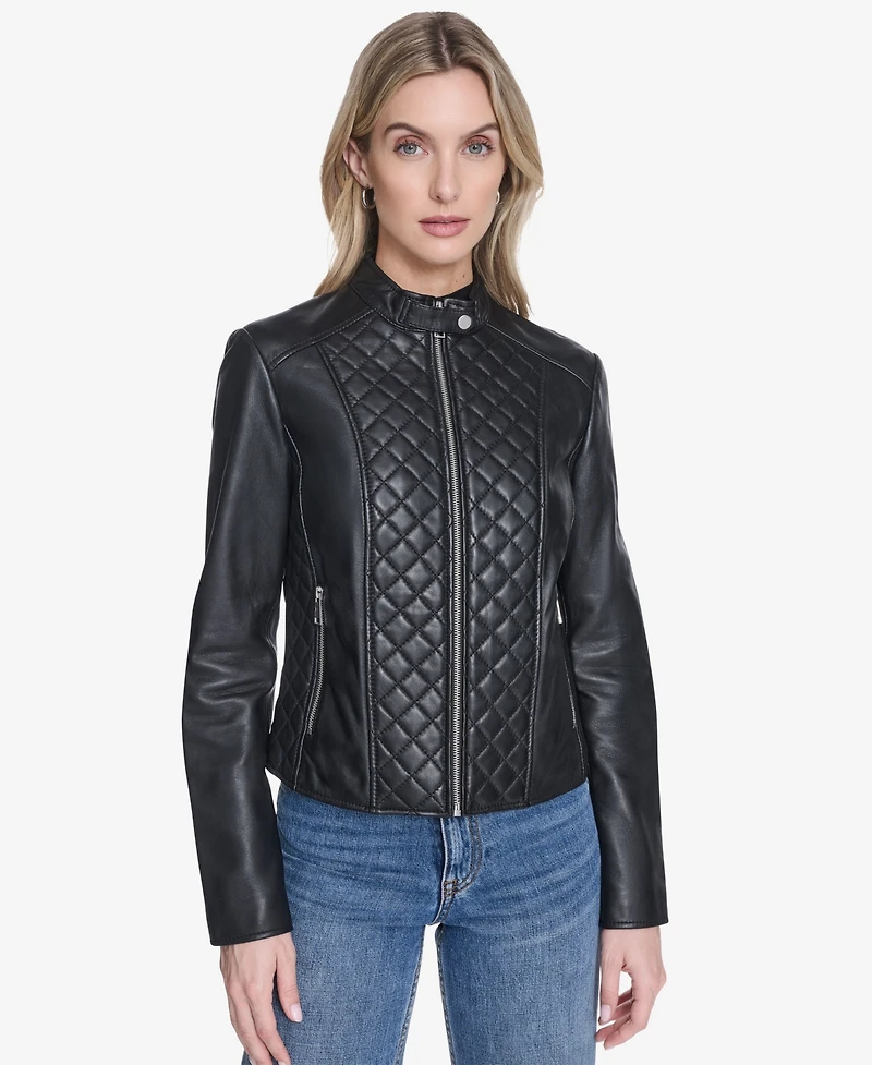 Andrew Marc Women's Marlette Quilted Lamb Leather Scuba