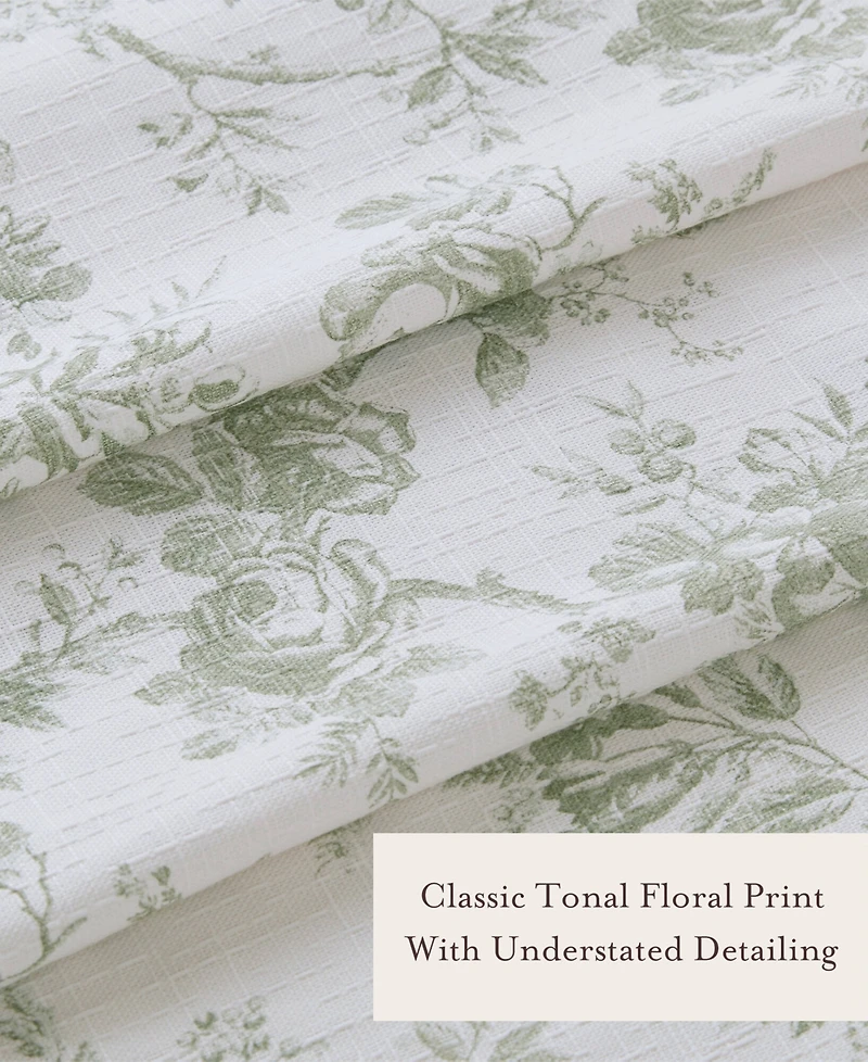 Laura Ashley Walled Garden Tonal Floral Shower Curtain