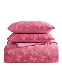 Betsey Johnson Flirty Bows Embossed Plush Comforter Set