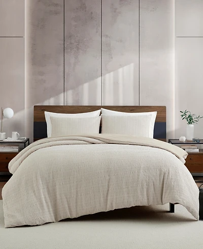 Kenneth Cole New York Stitched Gauze Jacquard -Pc. Duvet Cover Set