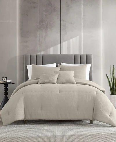 Kenneth Cole New York Solid Variegated Waffle 3-Pc. Comforter Set