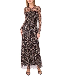 Parker Women's Printed V-Neck Long Sleeve Dress
