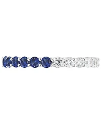 Macy's Lab-Grown Sapphire (1 ct. t.w.) and Lab-Grown White Sapphire (1 ct. t.w.) Band Ring in Sterling Silver