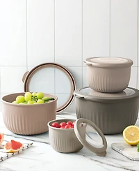 Art & Cook 8-Pc. Round Nesting Bowl Set with Lids