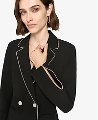Karl Lagerfeld Paris Women's Embellished Trim Collared Blazer Dress