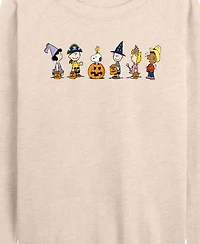 Hybrid Apparel Peanuts Gang Halloween Trick or Treat Women's French Terry Long Sleeve Shirt