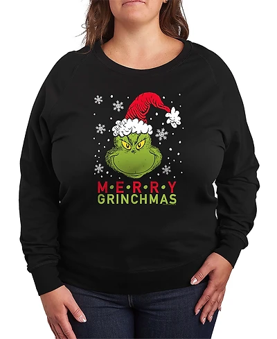 Hybrid Apparel Merry Grinchmas Christmas Women's French Terry Long Sleeve Shirt