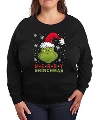 Hybrid Apparel Merry Grinchmas Christmas Women's French Terry Long Sleeve Shirt