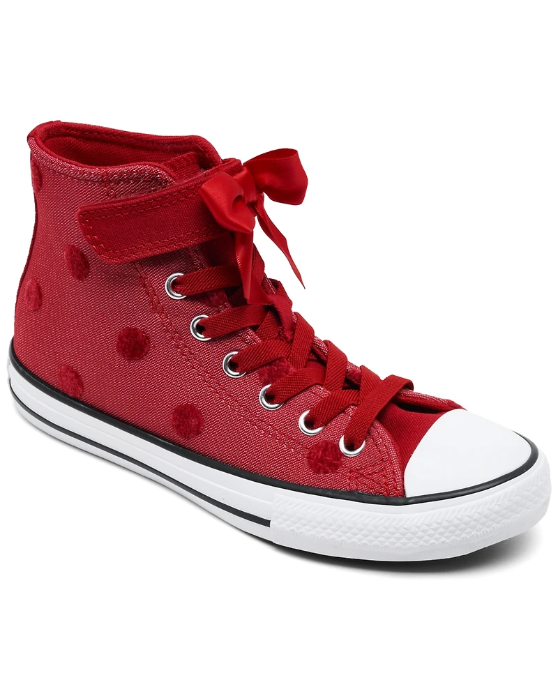 Converse Little Girls Chuck Taylor All Star Bows High Top Fastening Strap Casual Sneakers from Finish Line