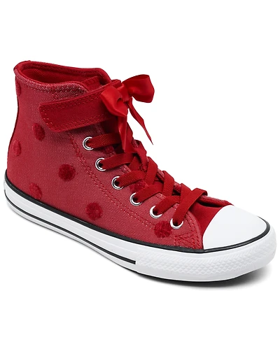 Converse Little Girls Chuck Taylor All Star Bows High Top Fastening Strap Casual Sneakers from Finish Line
