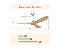 60-inch Modern Sand Nickel 3-Blade Ceiling Fans with Intelligent Remote Control and Timing Function