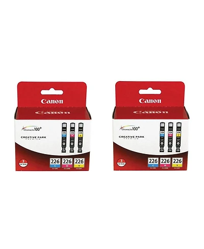 Canon 2 Pack Cli-226 Cyan/Magenta/Yellow Ink Cartridges for Select Pixma iP, iX, Mg, Mx Series Printers, 3 Pack