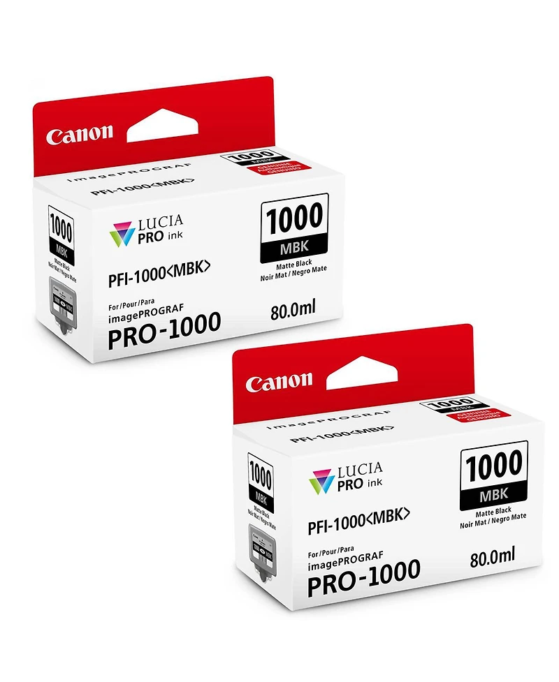 Canon 2 pack Pfi-1000 Mbk Matte Black Lucia Pro ink for imagePROGRAF Pro-1000