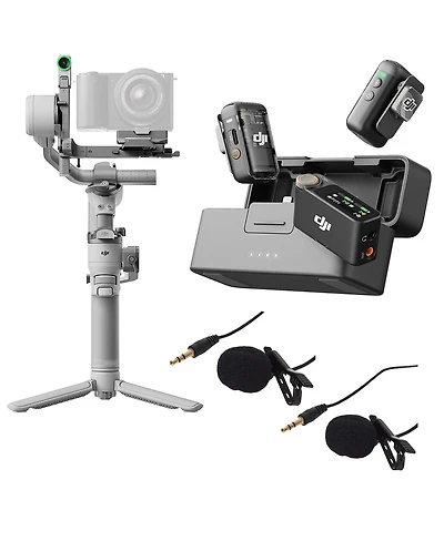 Dji Mic 2 with Lavalier Microphone and Rs 4 Mini Stabilizer