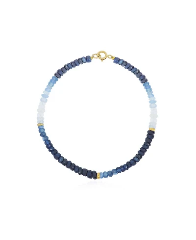 The Lovery Blue Sapphire Ombre Bead Bracelet 14K Gold