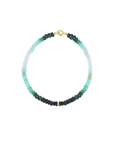 The Lovery Emerald Ombre Bead Bracelet 14K Gold