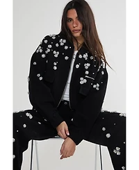 Nasty Gal Embellished Flower Applique Jacket