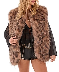 Nasty Gal Women's Leopard Print Faux Fur Gilet