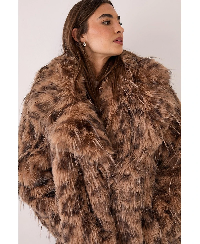 Nasty Gal Faux Fur Longline Coat