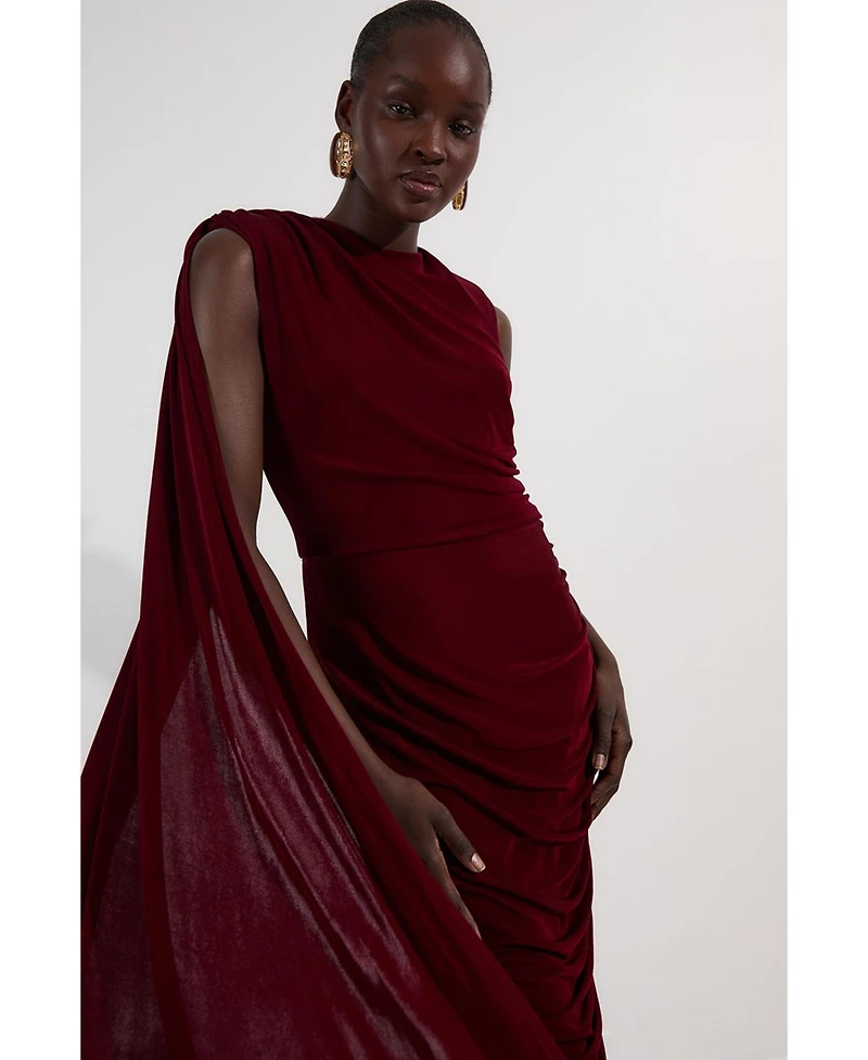Karen Millen Women's Slinky Crepe Scarf Maxi Dress