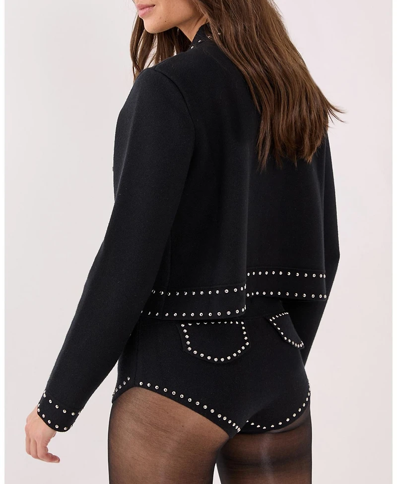 Nasty Gal Women's Knitted Western Stud Detail Shorts