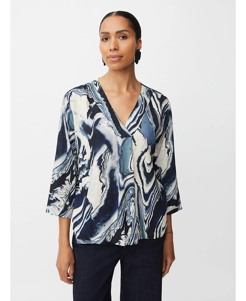 Masai Copenhagen MaDaciana 3/4 Sleeve V-Neck Blouse