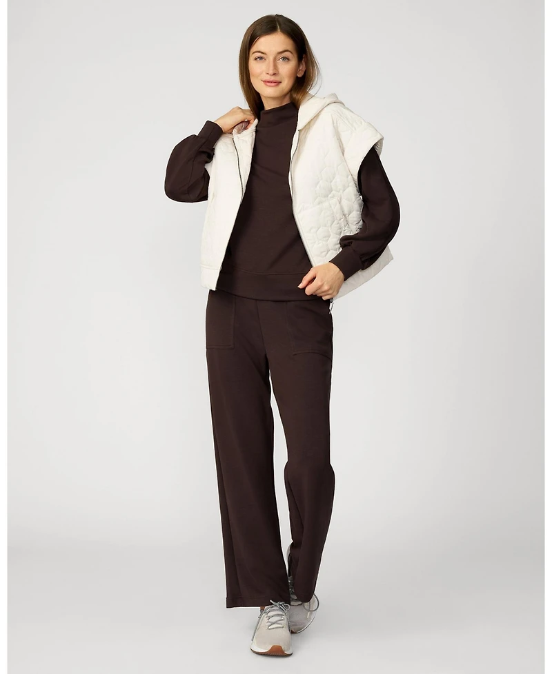 Cable & Gauge Women's Mockneck Modal Top Wide Leg Pant