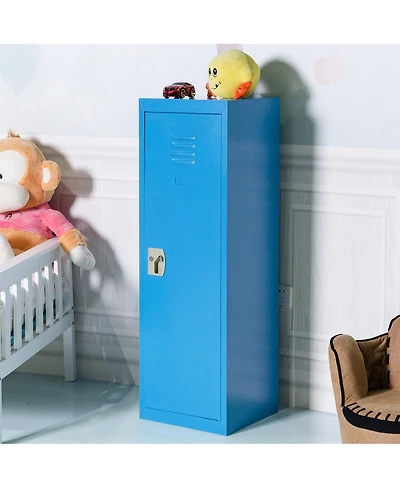 48'' Kid Locker Safe Storage Children Single Tier Metal Lockers Lock And Key