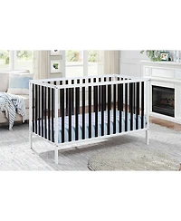 Forest'nSky Deux Remi Island 4-in-1 Convertible Crib in White and Black with Modern Slatted Design