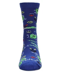 MeMoi Girls Kids' Gators Rayon Crew Socks