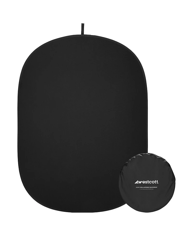 Westcott 5x6.5' Collapsible 2-In-1 Backdrop, Black & White