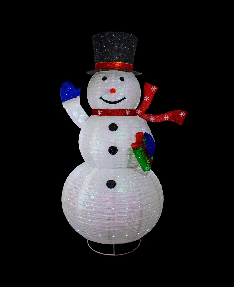 Northlight 71" Led Lighted Iridescent Twinkling Snowman Outdoor Christmas Decoration