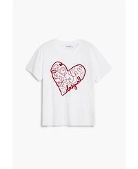 Desigual Women's T-shirt with embossed hearts