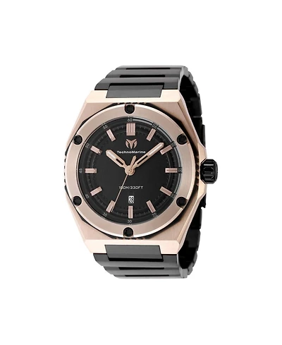 Technomarine Men's Tm- Coral Quartz 3 Hand Black Dial Watch