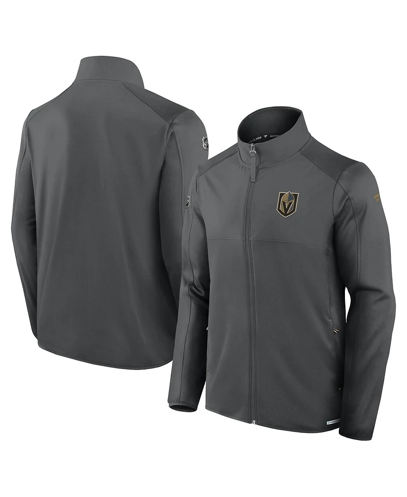 Fanatics Men's Gray Vegas Golden Knights Authentic Pro Rink Fleece Full-Zip Jacket