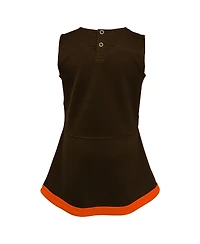 Outerstuff Girls Toddler 2-Piece Brown Cleveland Browns Cheer Captain Dress with Bloomers