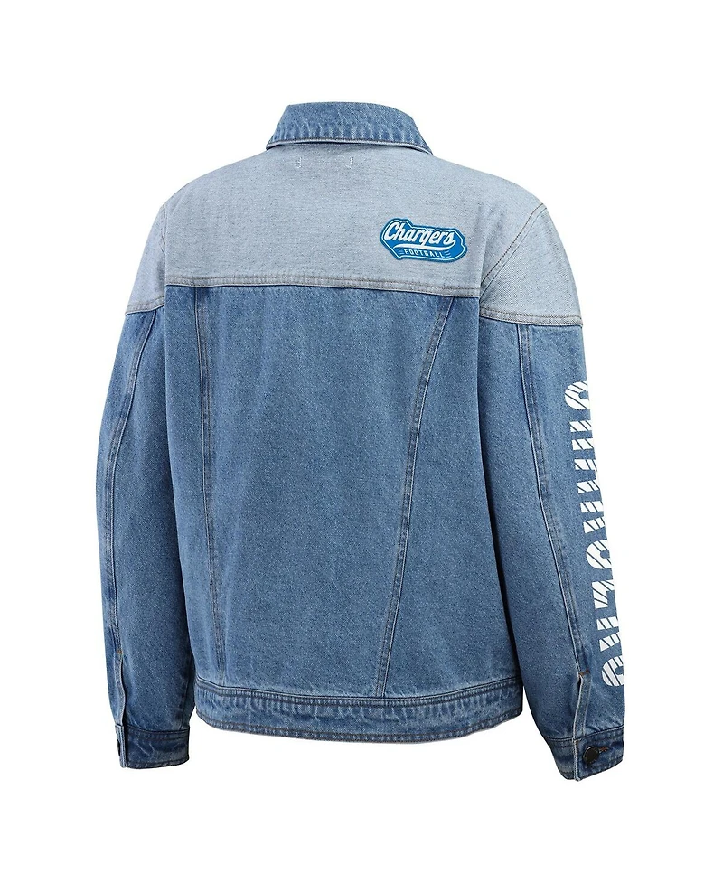 Wear by Erin Andrews Women's Los Angeles Chargers Full-Button Denim Jacket