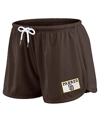 Wear by Erin Andrews Women's 2-Piece Brown San Diego Padres Heavy Rugby Jersey Long Sleeve T-Shirt and Shorts Lounge Set