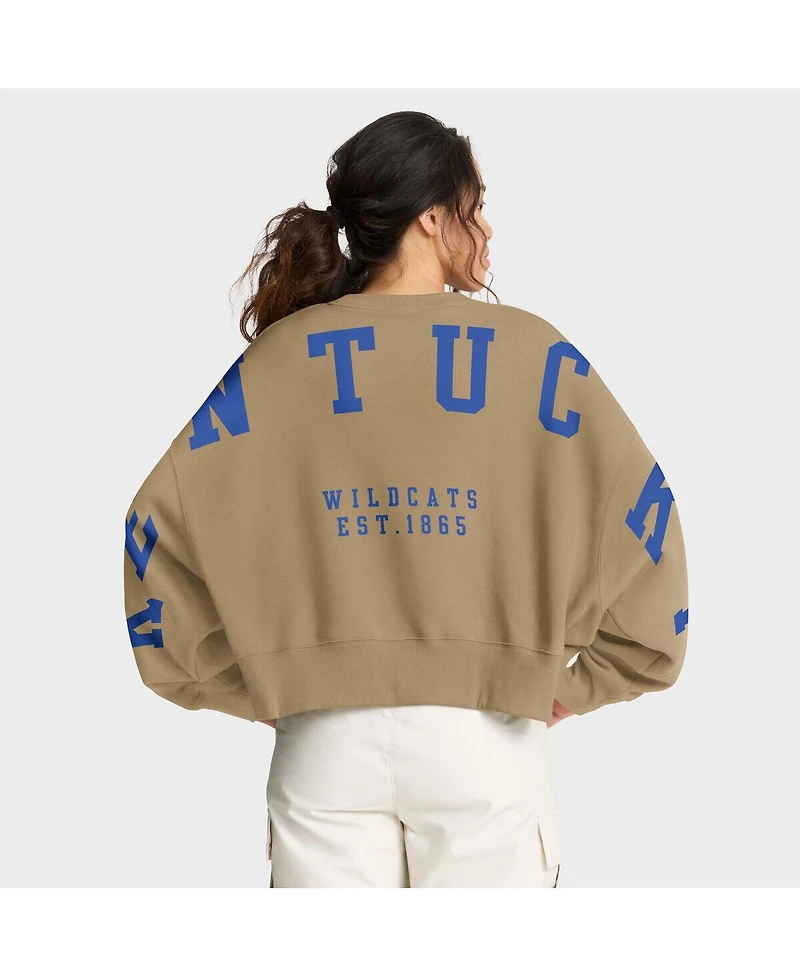 Nike Women's Tan Kentucky Wildcats Oversized Phoenix 2-Hit Pullover Sweatshirt