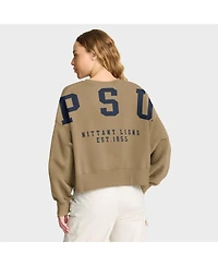 Nike Women's Tan Penn State Nittany Lions Oversized Phoenix 2-Hit Pullover Sweatshirt