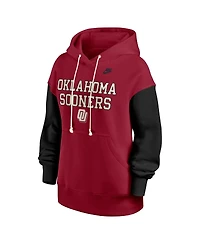 Nike Women's Crimson/Black Oklahoma Sooners Oversized Legacy Phoenix Pullover Hoodie